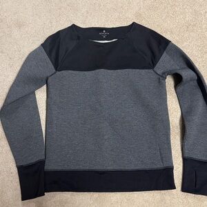Athleta Gray and Black Scuba Top XS